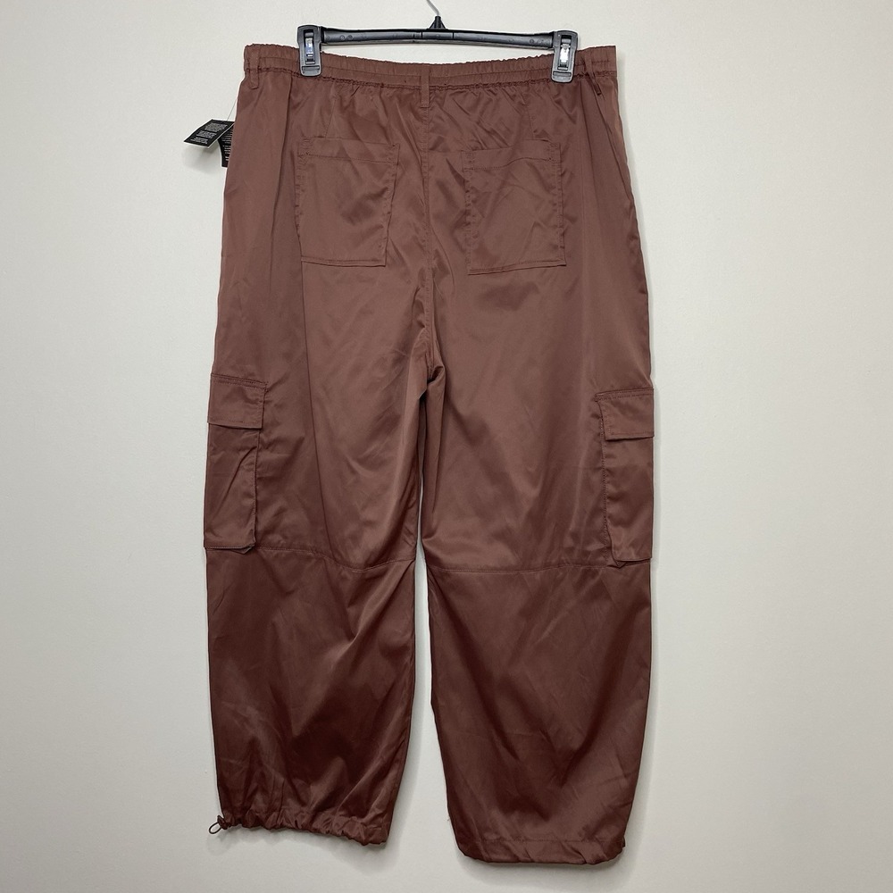 BCBG Generation Parachute Jogger Baggy Wide‎ Leg Pants Sz XXXL Dusty Mauve Satin - Picture 2 of 15
